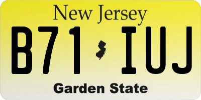 NJ license plate B71IUJ