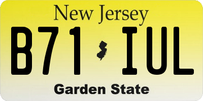 NJ license plate B71IUL