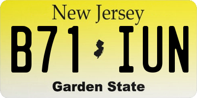 NJ license plate B71IUN