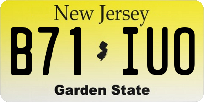 NJ license plate B71IUO