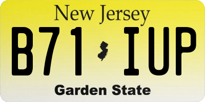 NJ license plate B71IUP