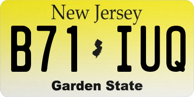 NJ license plate B71IUQ