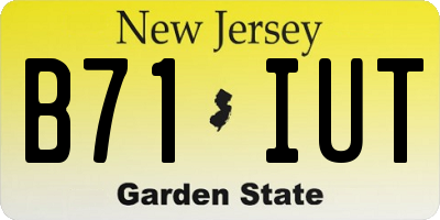NJ license plate B71IUT