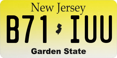 NJ license plate B71IUU