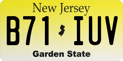 NJ license plate B71IUV