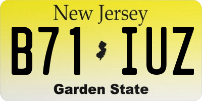 NJ license plate B71IUZ