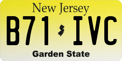 NJ license plate B71IVC