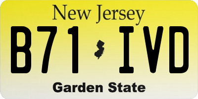 NJ license plate B71IVD