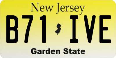 NJ license plate B71IVE