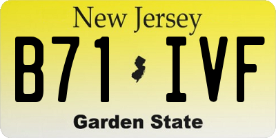 NJ license plate B71IVF