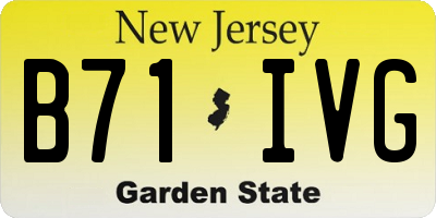 NJ license plate B71IVG