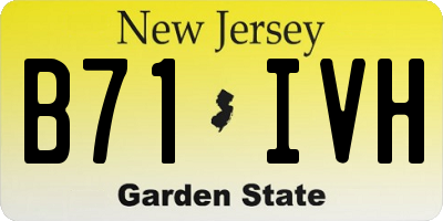 NJ license plate B71IVH