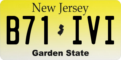 NJ license plate B71IVI
