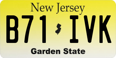 NJ license plate B71IVK