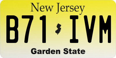 NJ license plate B71IVM
