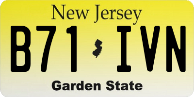 NJ license plate B71IVN