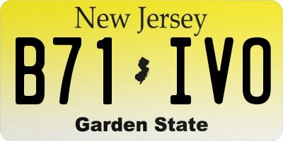 NJ license plate B71IVO