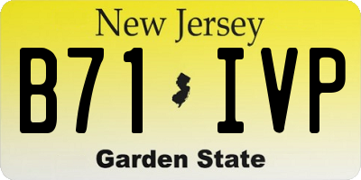 NJ license plate B71IVP