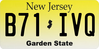 NJ license plate B71IVQ