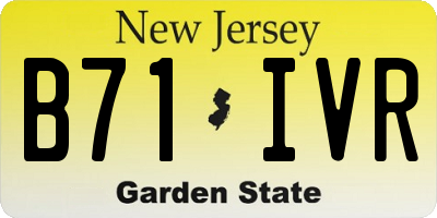 NJ license plate B71IVR
