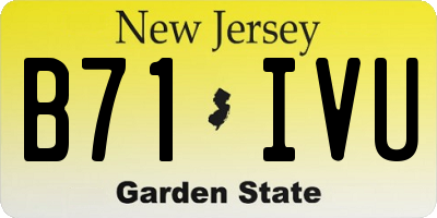 NJ license plate B71IVU