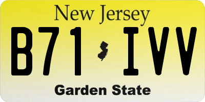 NJ license plate B71IVV