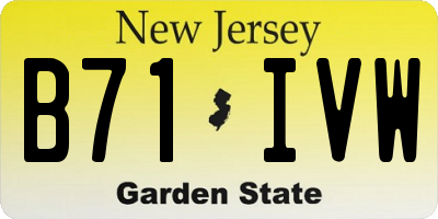 NJ license plate B71IVW