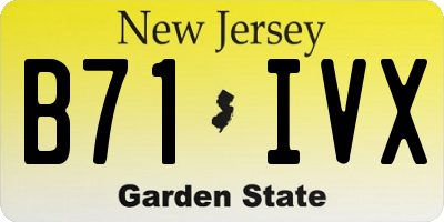 NJ license plate B71IVX