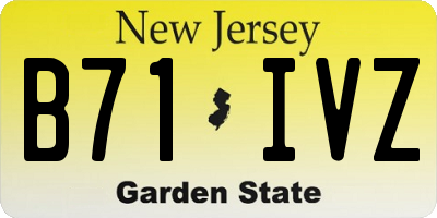 NJ license plate B71IVZ
