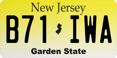 NJ license plate B71IWA