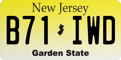 NJ license plate B71IWD