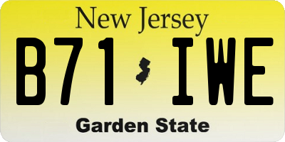 NJ license plate B71IWE