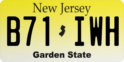 NJ license plate B71IWH