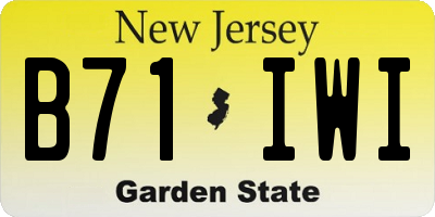 NJ license plate B71IWI