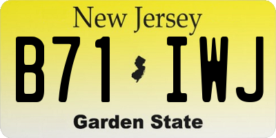NJ license plate B71IWJ