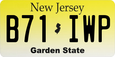 NJ license plate B71IWP