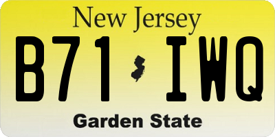 NJ license plate B71IWQ