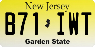 NJ license plate B71IWT