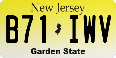 NJ license plate B71IWV
