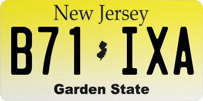 NJ license plate B71IXA