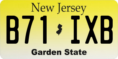 NJ license plate B71IXB