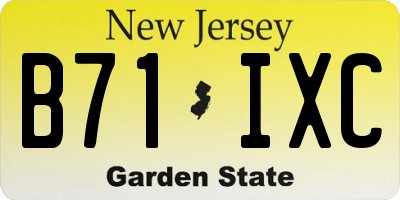NJ license plate B71IXC