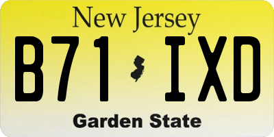 NJ license plate B71IXD