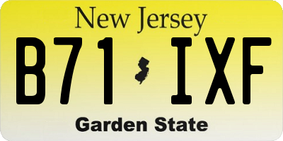NJ license plate B71IXF