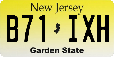 NJ license plate B71IXH