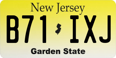 NJ license plate B71IXJ