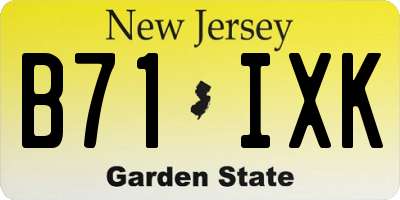 NJ license plate B71IXK