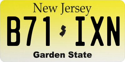 NJ license plate B71IXN