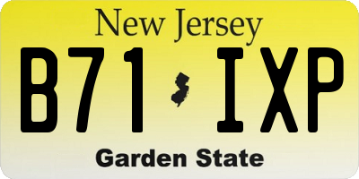 NJ license plate B71IXP