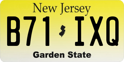 NJ license plate B71IXQ